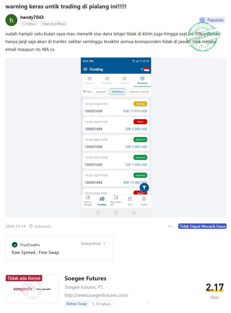 Bappebti Cabut Izin PT Soegee Futures dan Sentratama Investor Berjangka