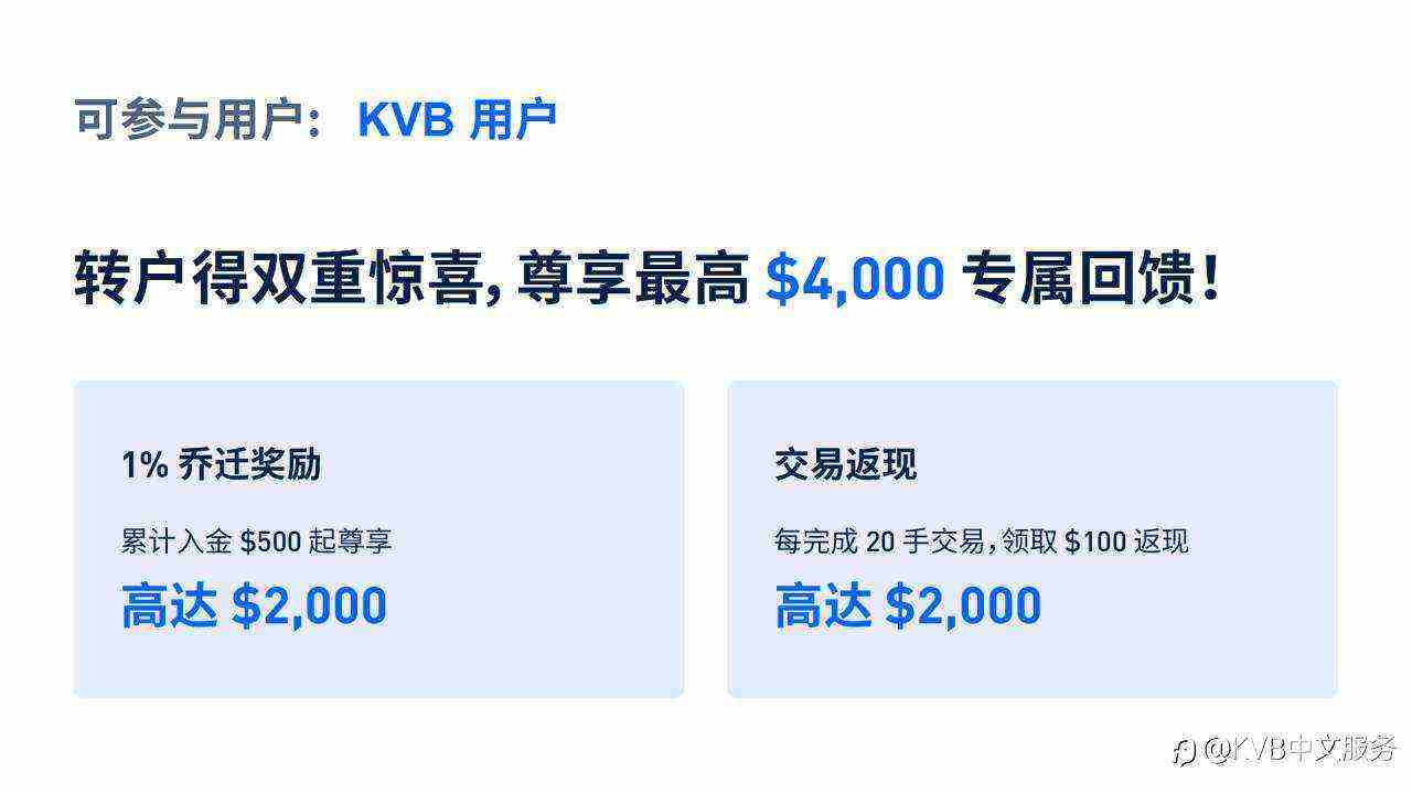 KVB双重转户奖励,最高可达USD 4,000