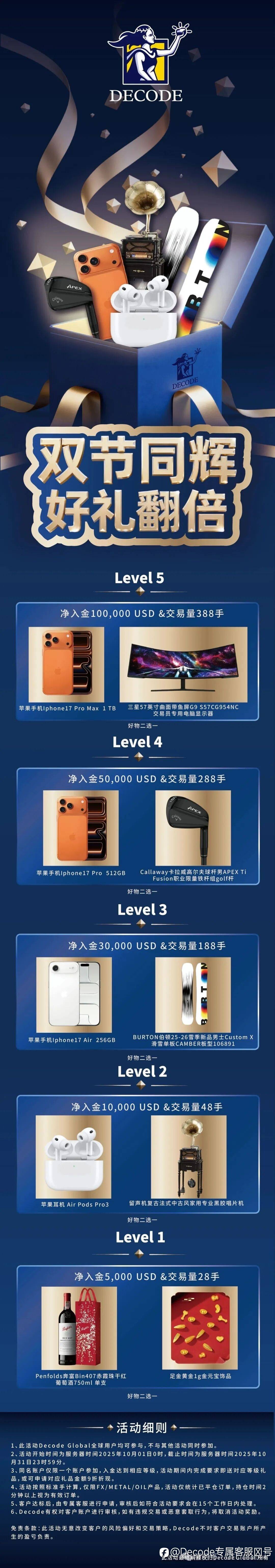 Decode Global 10月双节献礼,壕礼风暴强势登陆!