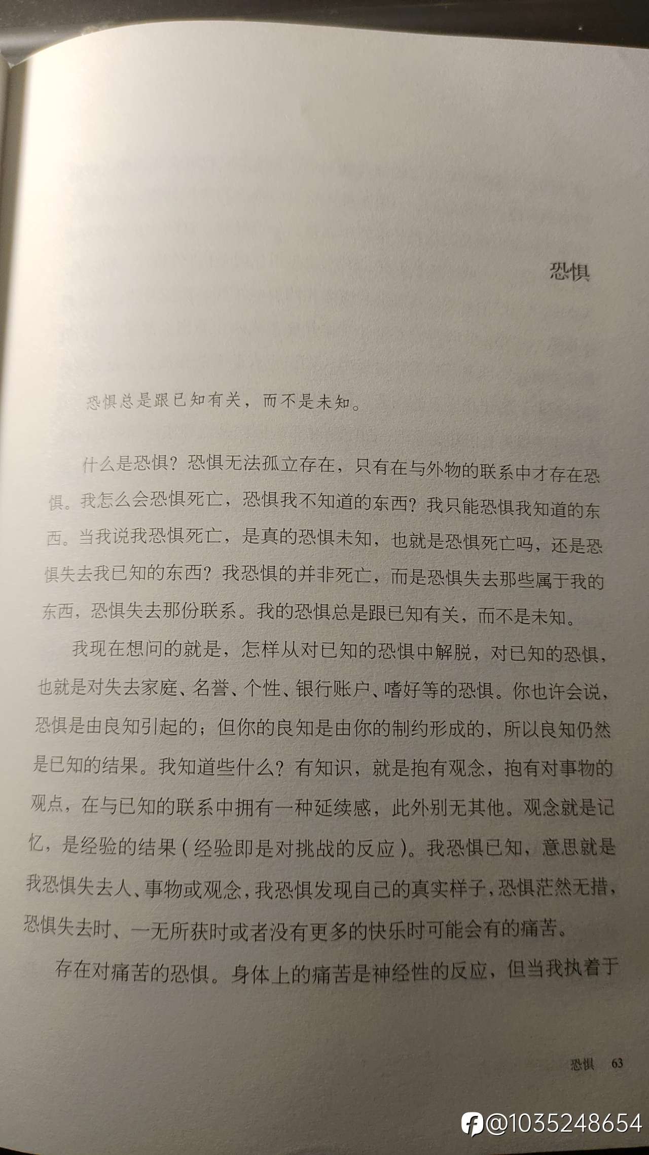 有关恐惧的理解