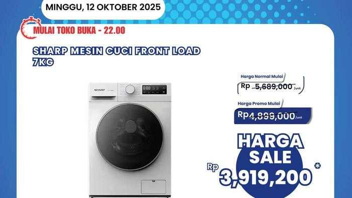Mesin Cuci Front Load 7 Kg Bisa Diskon Rp 1,7 Juta di Transmart Full Day Sale