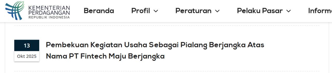 BAPPEBTI Stop Broker Fintech Maju Berjangka, Kenapa?