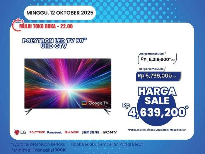 Gasss! TV 50 Inch UHD GTV Rp 4,6 Juta di Transmart Full Day Sale