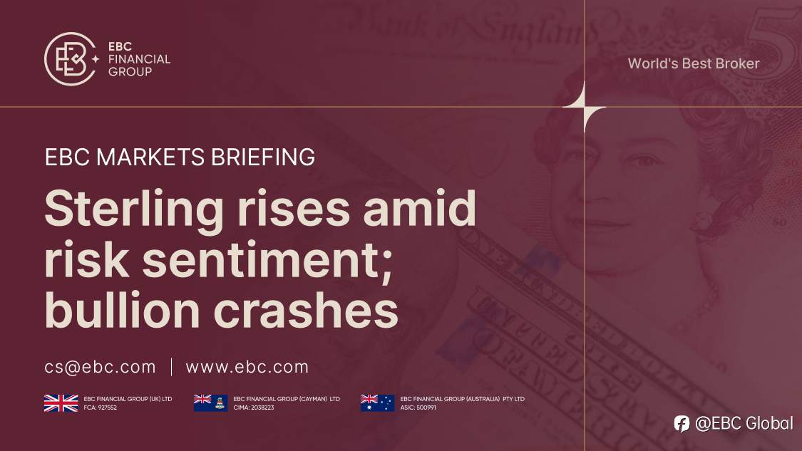 EBC Markets Briefing | Sterling rises amid risk sentiment; bullion crashes