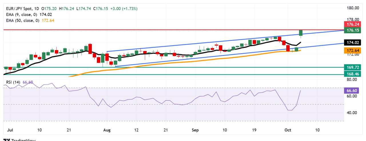 Dự báo giá EUR/JPY: Đạt mức cao kỷ lục mới trên 176,00