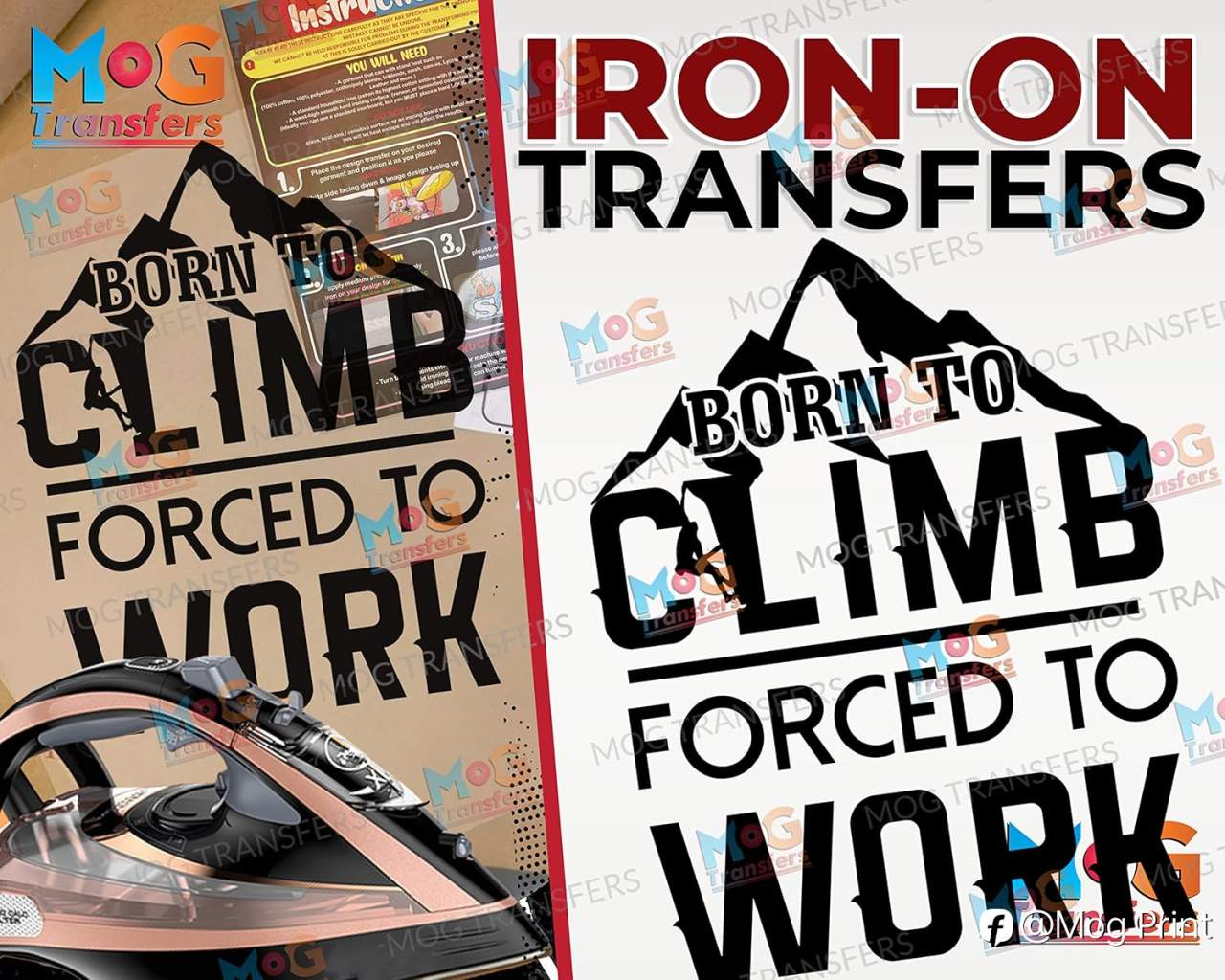 Born to Climb, Forced to Work – The Ideal Iron-On Transfer for Climbers and Adventurers