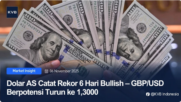 Dolar AS Catat 6 Hari Bullish – GBPUSD Target 1,3000