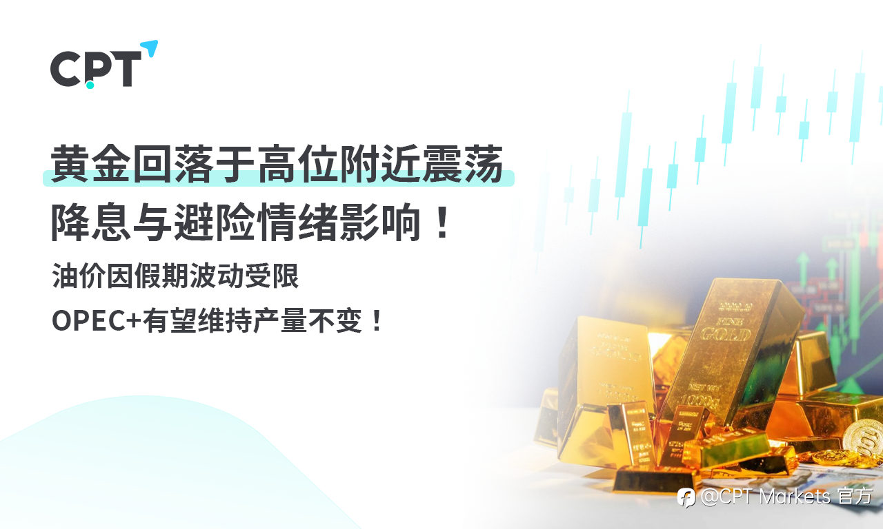 CPT Markets 黄金与原油评析：黄金回落于高位附近震荡，降息与避险情绪影响！