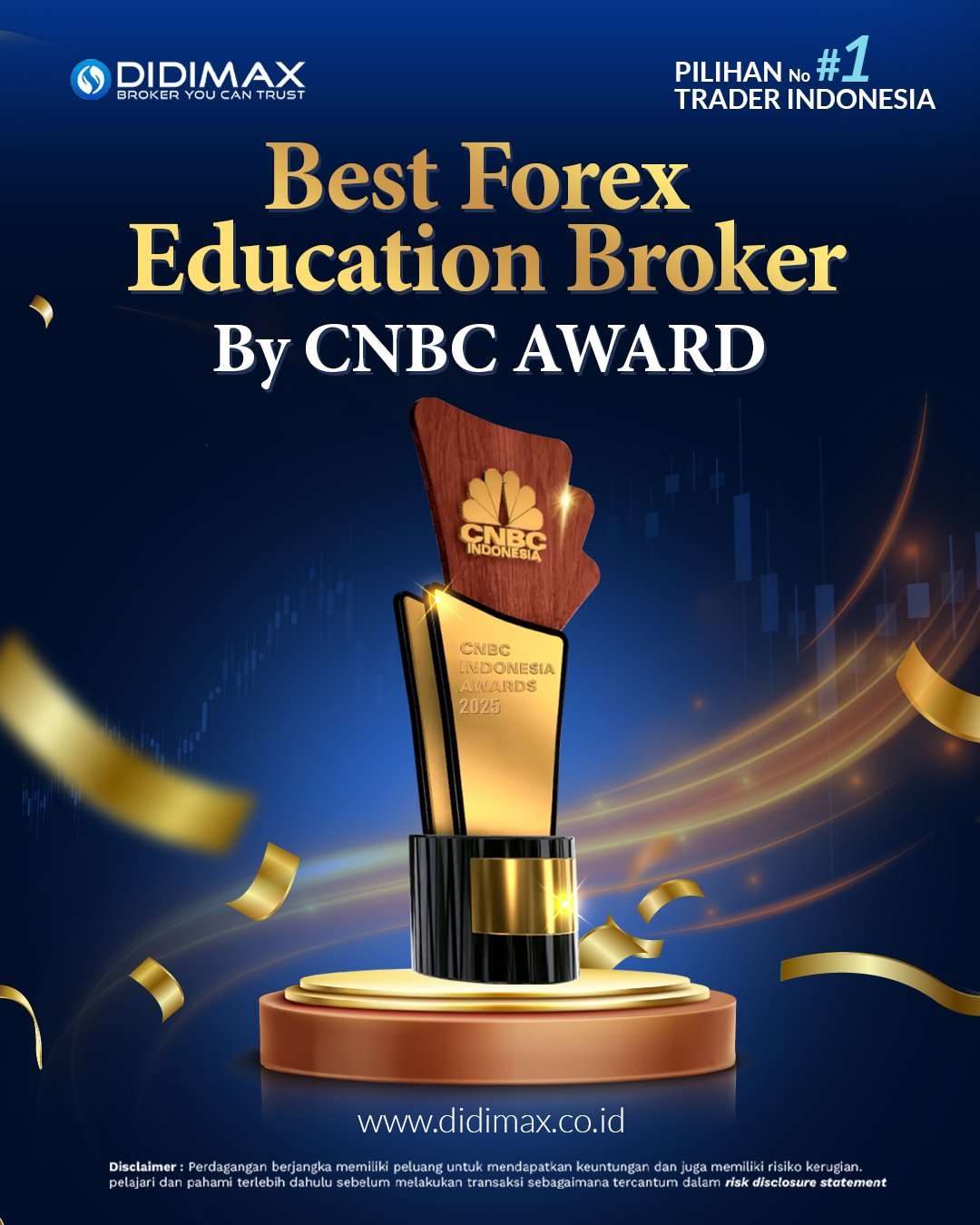 Didimax kembali memperoleh pengakuan sebagai Broker Terbaik dalam Edukasi Forex