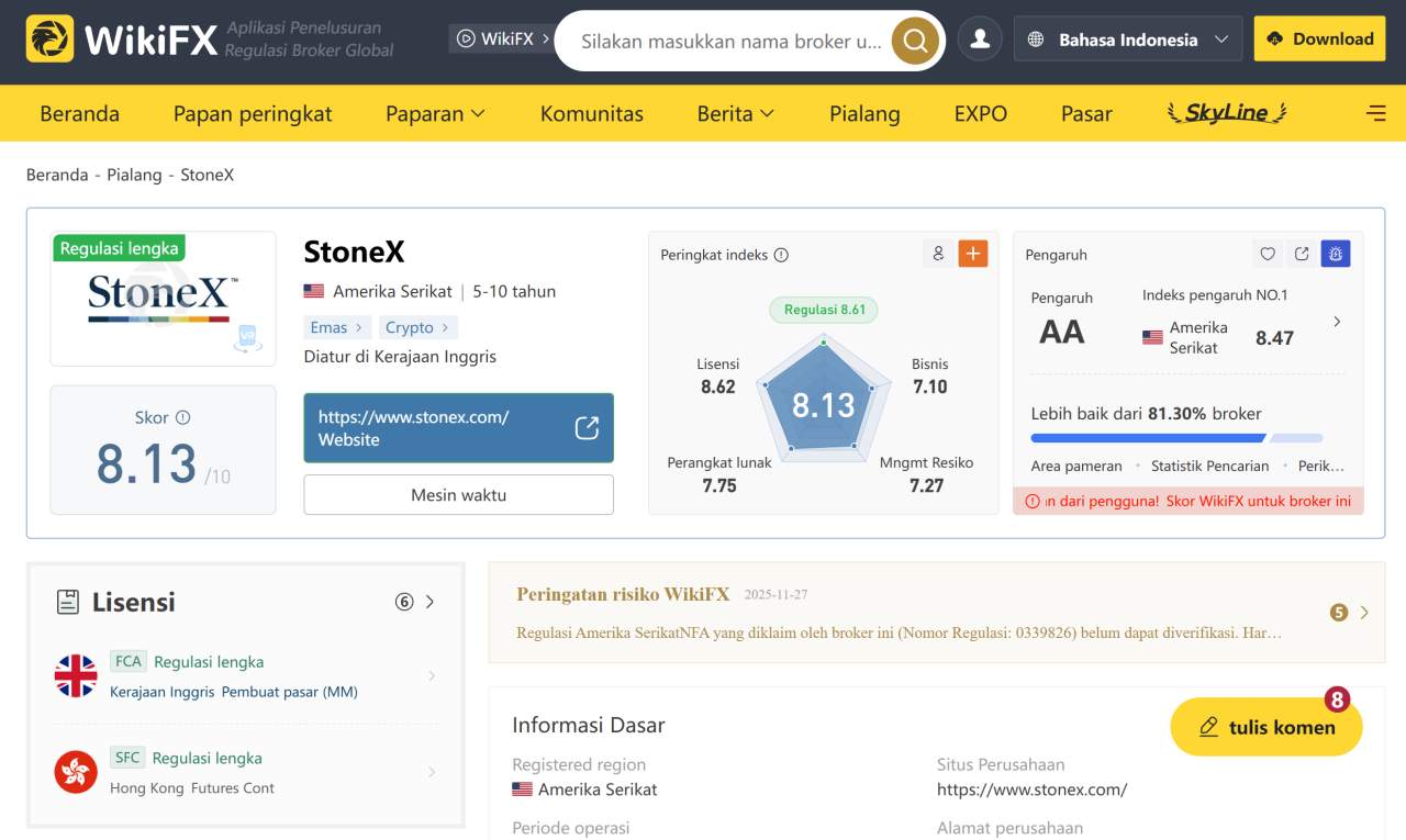 Broker Forex StoneX: Pendapatan CFD Merosot di 2025