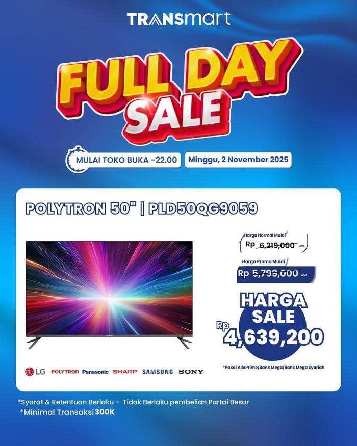 Promo Transmart Full Day Sale, Beli TV LED Diskon Rp 1,5 Jutaan
