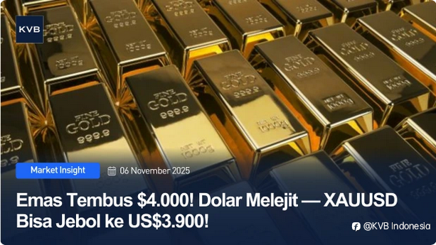 Dolar AS Bullish — XAUUSD Berpotensi Turun ke US$3.900