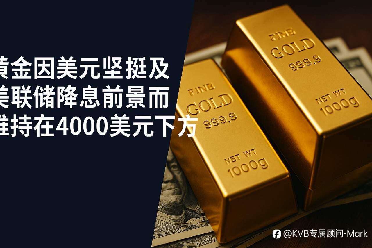 黄金因美元坚挺及美联储降息前景而维持在4000美元下方