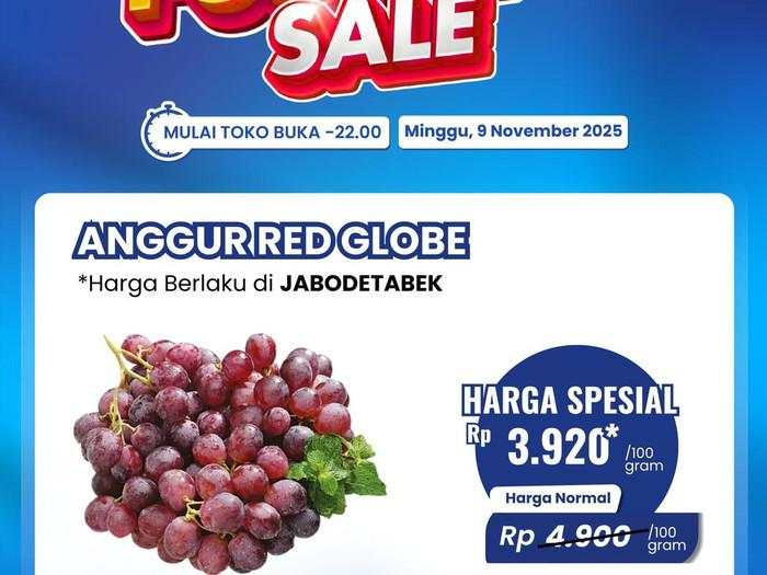 Cuma di Transmart Full Day Sale Anggur Red Globe Bisa Semurah Ini