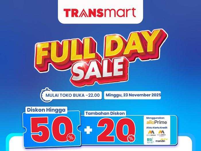 Transmart Full Day Sale Besok Datang Lagi! Hujan Diskon 50% + 20%