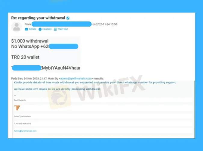 TYRELL MARKETS: Deposit Lari, Saldo Jadi Pajangan