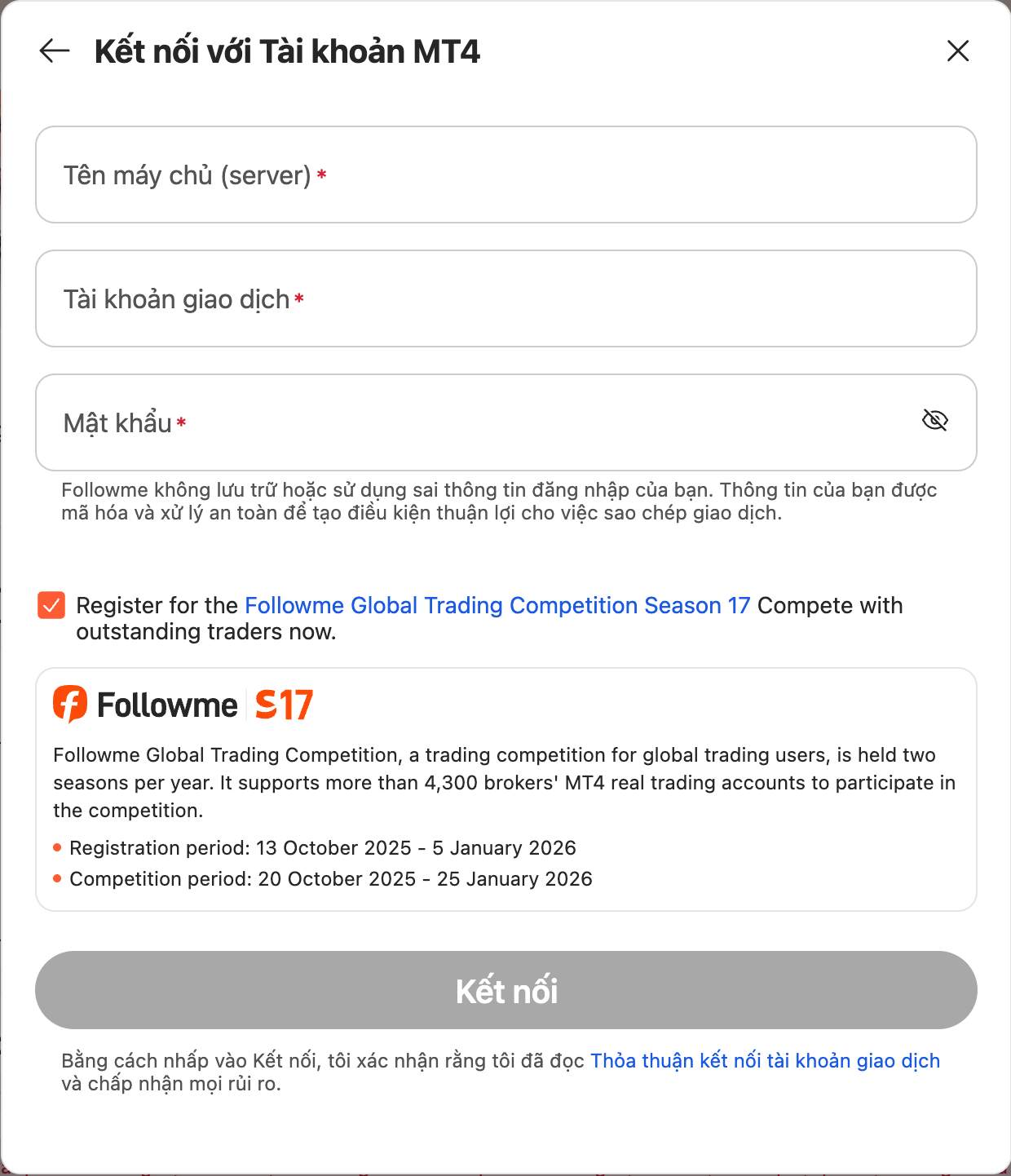 Khám phá Followme 02: Kết nối MT4/MT5 - Bước đầu để giao dịch thông minh & an toàn