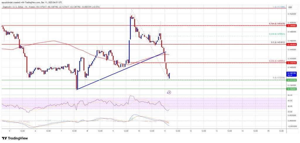 Dogecoin (DOGE) Slips Back Into the Red—Is Momentum Breaking Down?