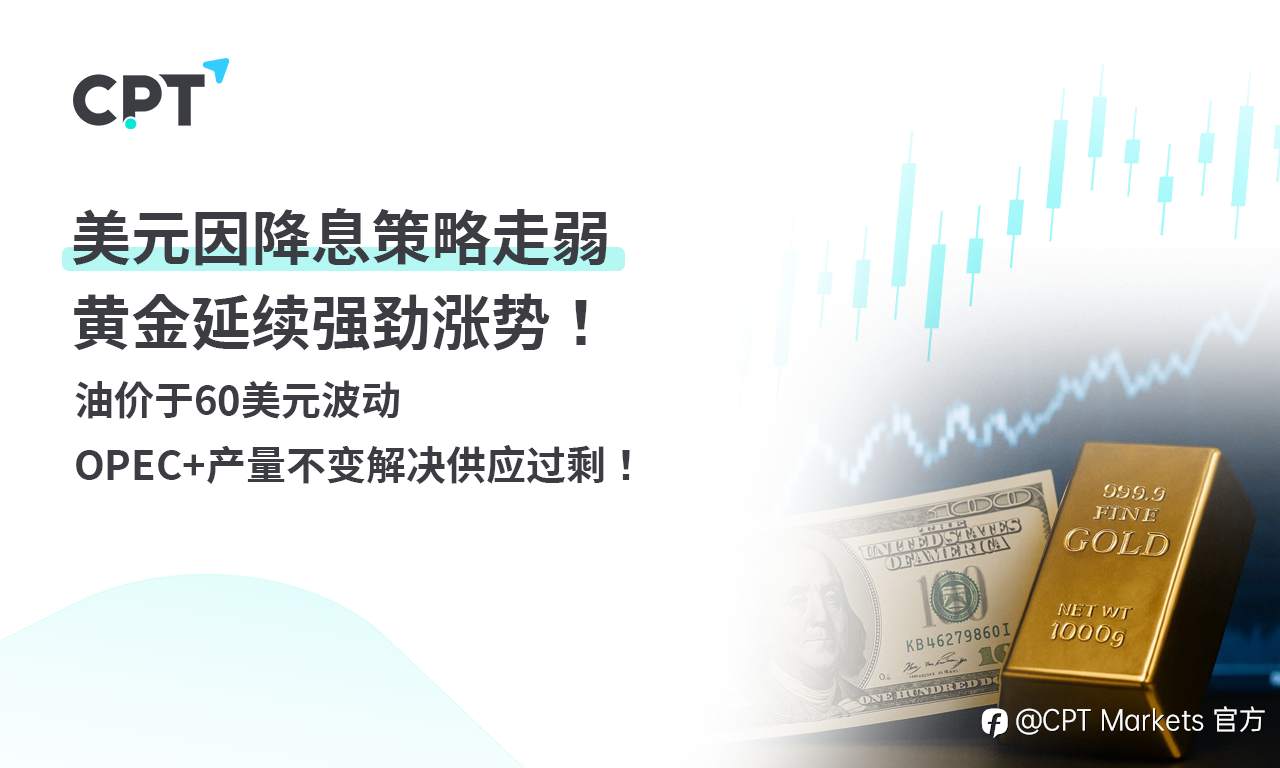 CPT Markets 黄金与原油评析:美元因降息策略走弱,黄金延续强劲涨势!