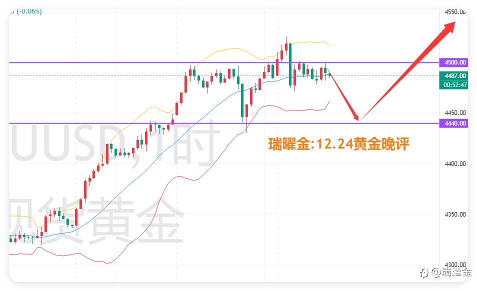 瑞曜金:黄金过山车后仍看涨!4440低多布局,目标直指4600