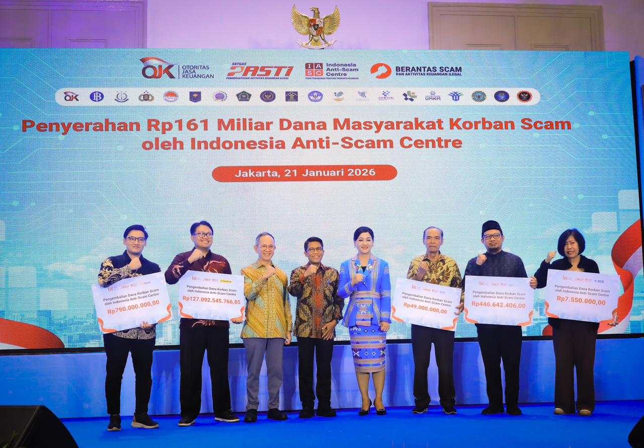Siaran Pers: Indonesia Anti-Scam Centre Berhasil Kembalikan Rp161 Miliar Dana Masyarakat Korban Scam