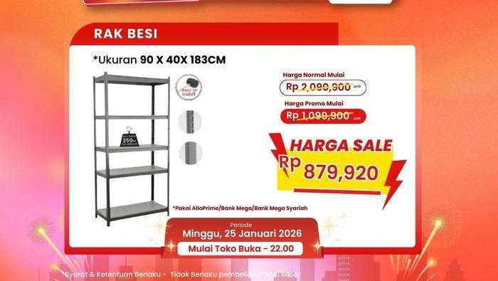 Buruan ke Transmart Full Day Sale, Rak Besi Diskon Rp 1,2 Jutaan
