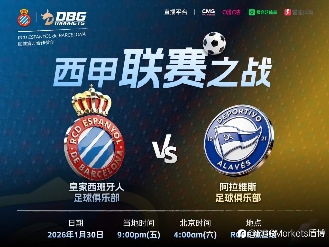 DBG Markets携手RCD Espanyol,再战主场