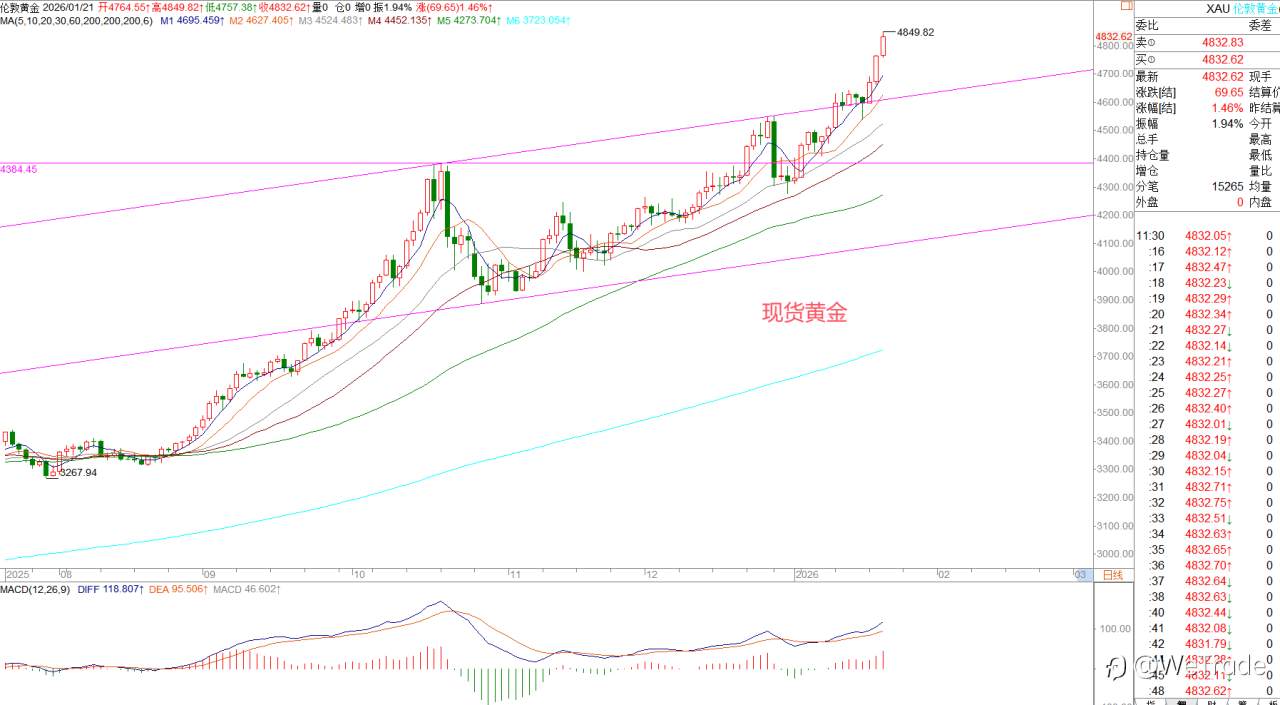 2026年1月21日|每日汇评-策略分析|王萍:黄金单边多头保持
