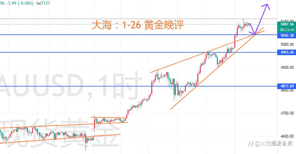 大海：1-26 黄金晚评