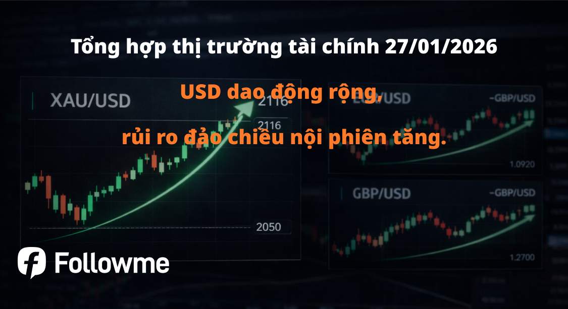 USD dao động mạnh, thị trường tiếp tục nhạy cảm với tin tức