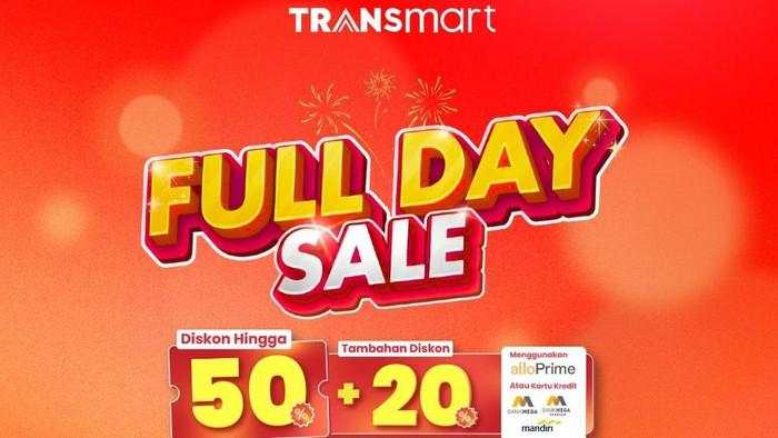 Gebyar Diskon Besar-besaran 50% + 20% Hadir Besok di Transmart Full Day Sale