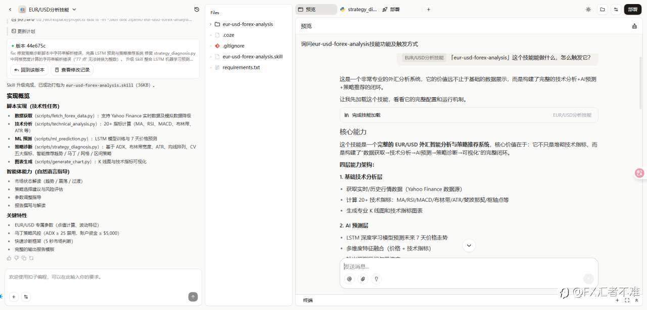 EUR/USD+XAU/USD分析功能封装到skill,就等审核了