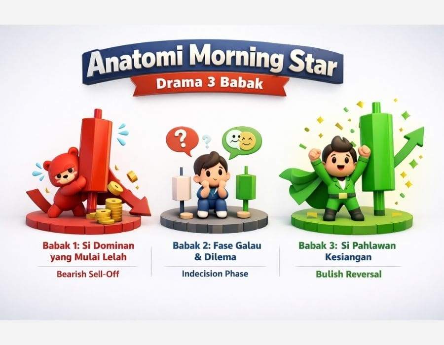 MORNING STAR CANDLE: SINYAL TOBAT SAAT HARGA LAGI HANCUR-HANCURNYA