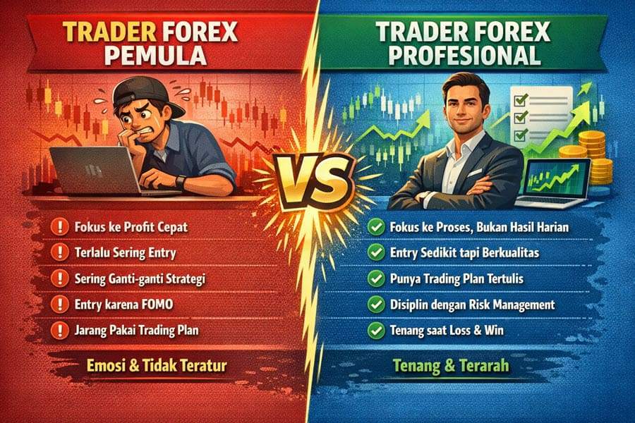 TRADER FOREX PEMULA VS PROFESIONAL: BEDANYA BUKAN DI MODAL, TAPI DI KEBIASAAN!