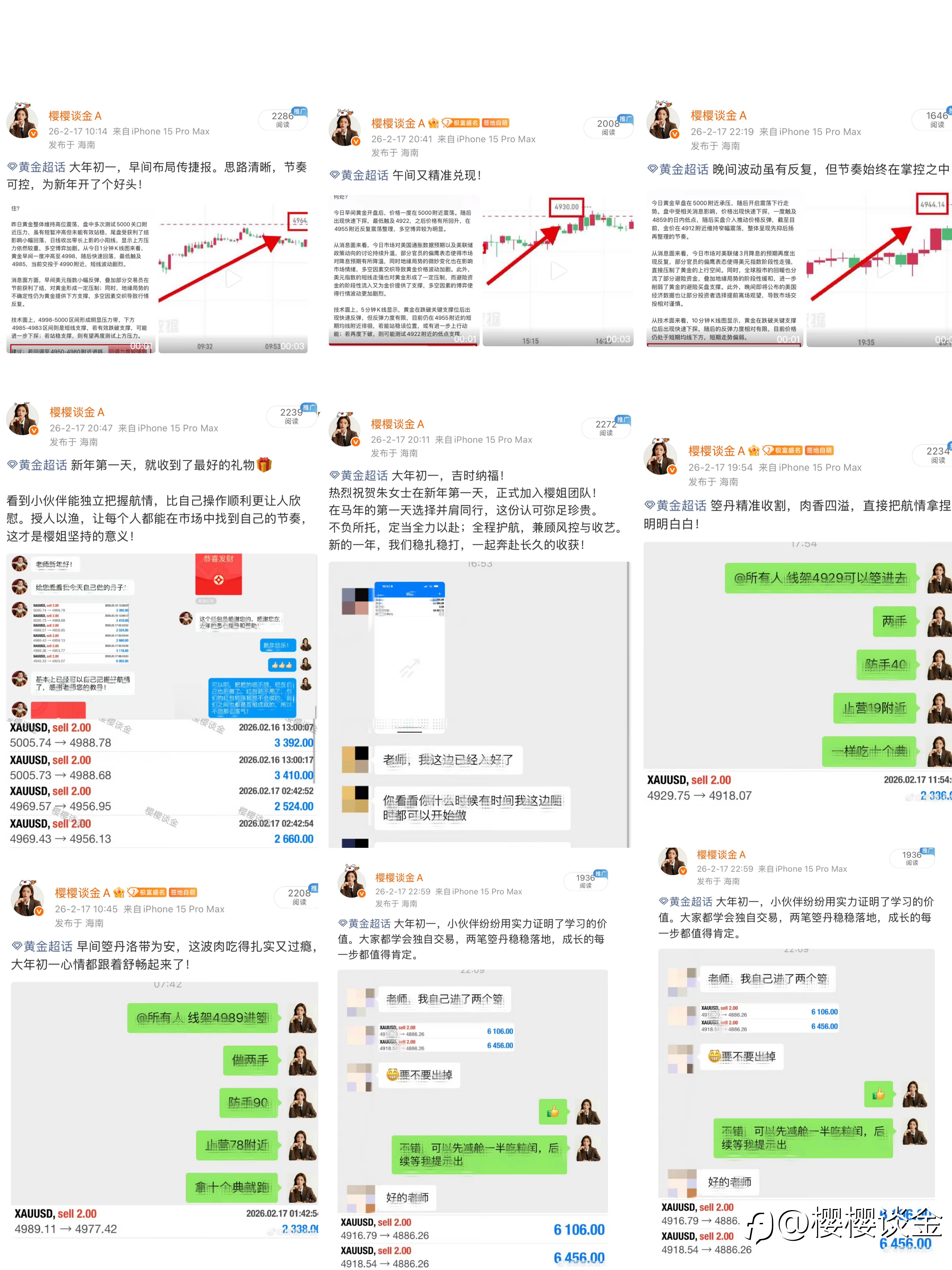 樱姐黄金大年初一交易思路总结
