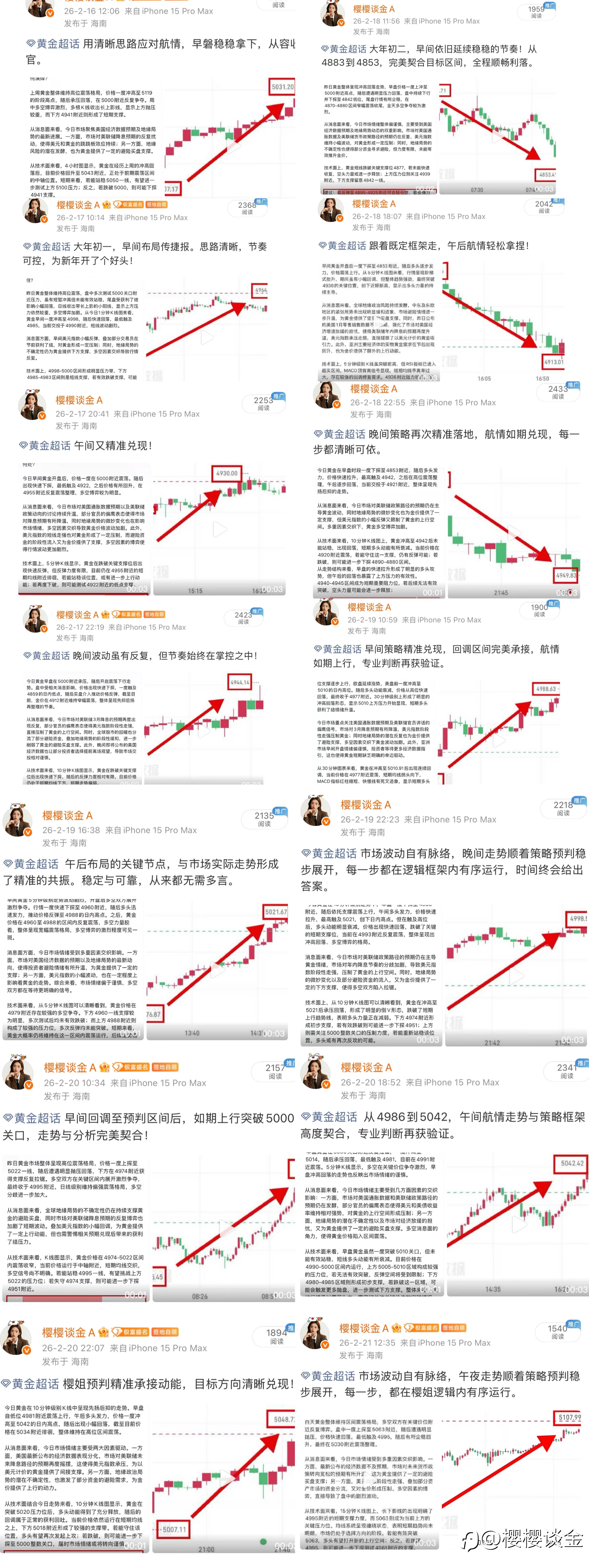 樱姐黄金新年首周思路与交易周总结