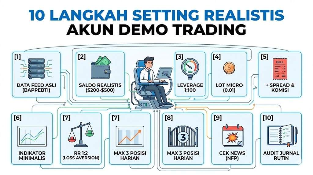 ANTI BONCOS! 10 LANGKAH SETTING AKUN DEMO TRADING TERBAIK AGAR TERASA SEPERTI UANG ASLI