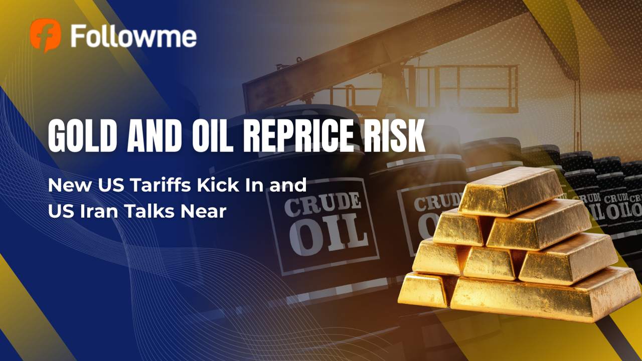 Gold and Oil Reprice Risk as New US Tariffs Kick In and US Iran Talks Near