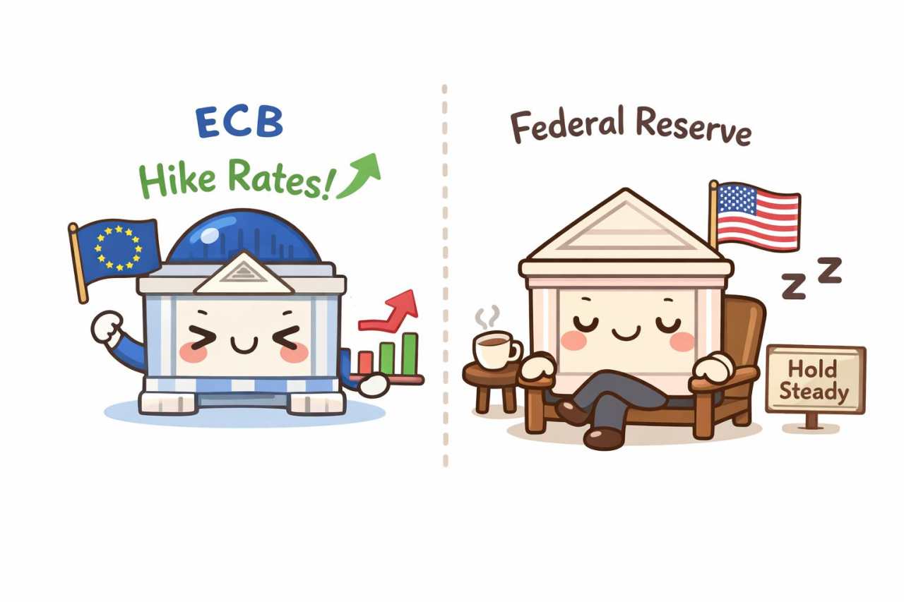 Why the ECB May Tighten While the Fed Stays Stuck — And What It Means for EUR/USD