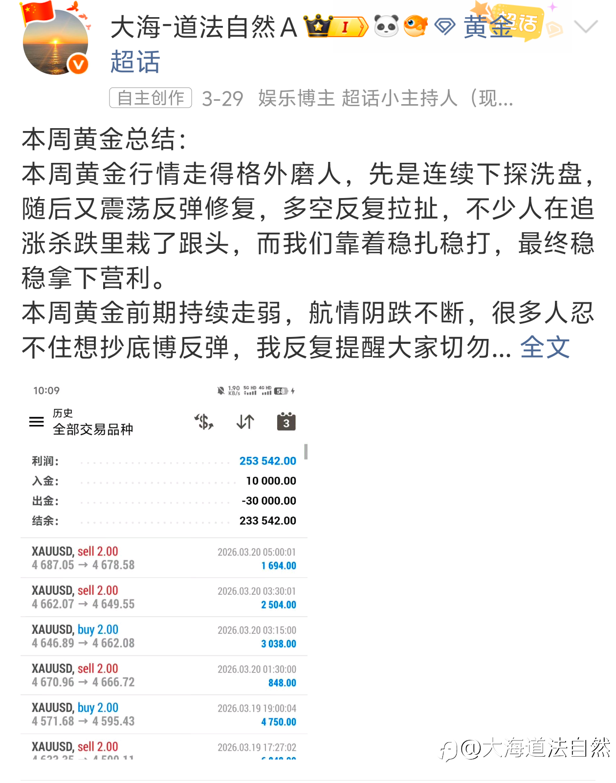3月黄金收官总结：