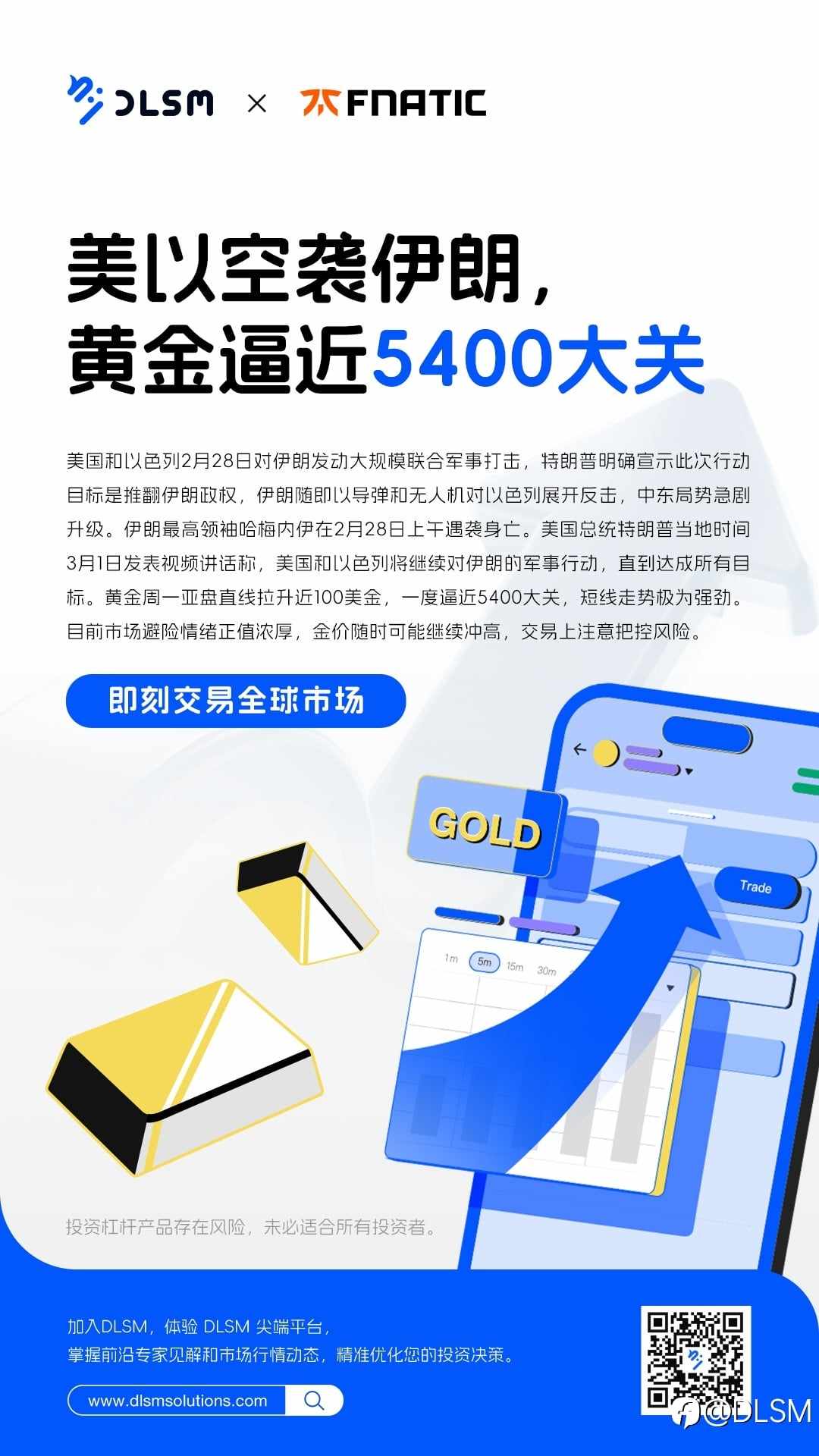 风险警示:美以空袭伊朗,黄金逼近5400大关