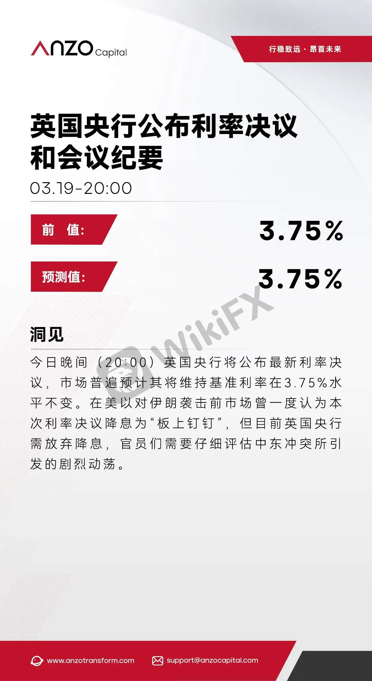 【北京时间·2026年03月19日】英国央行利率决议