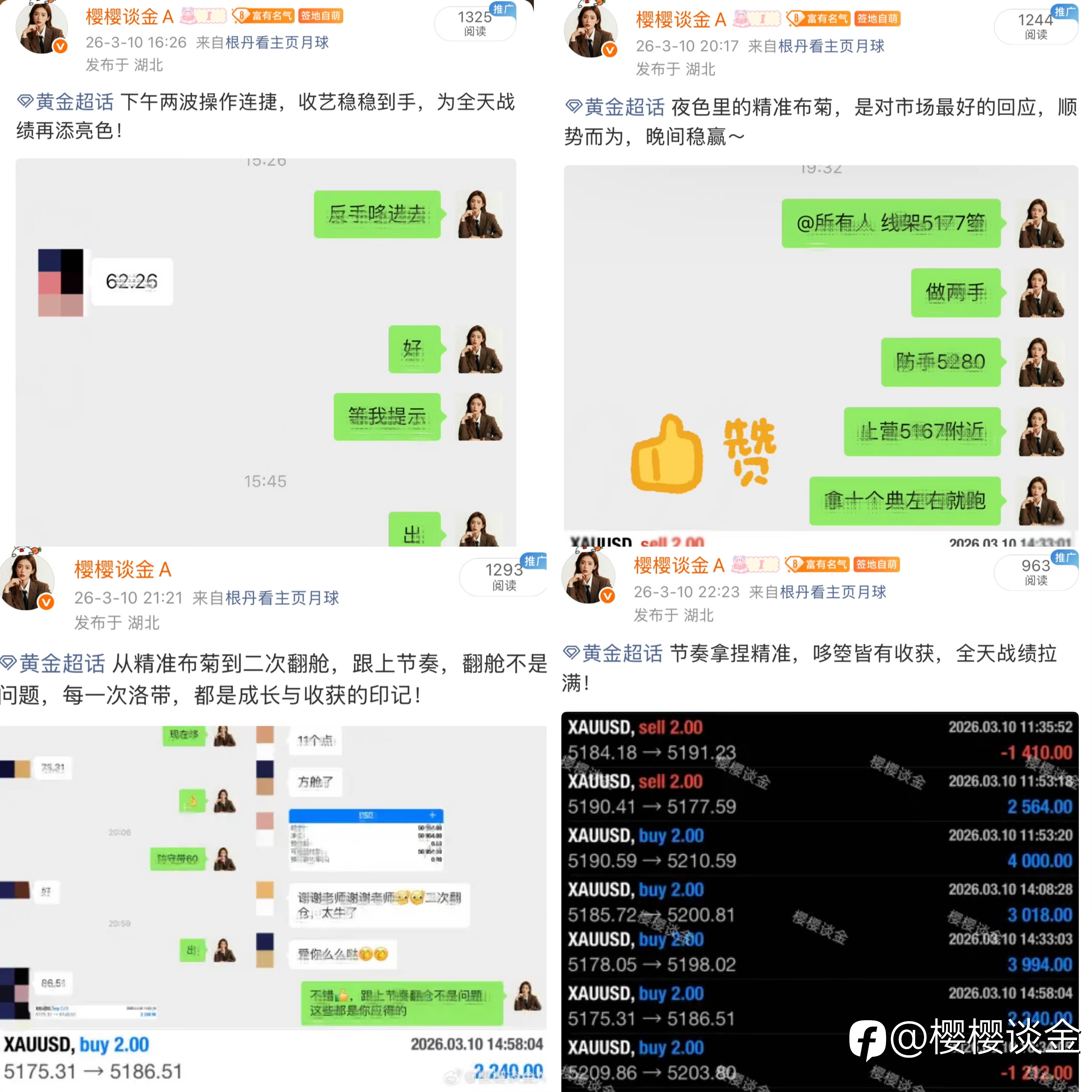 樱姐黄金3月10日交易思路日总结