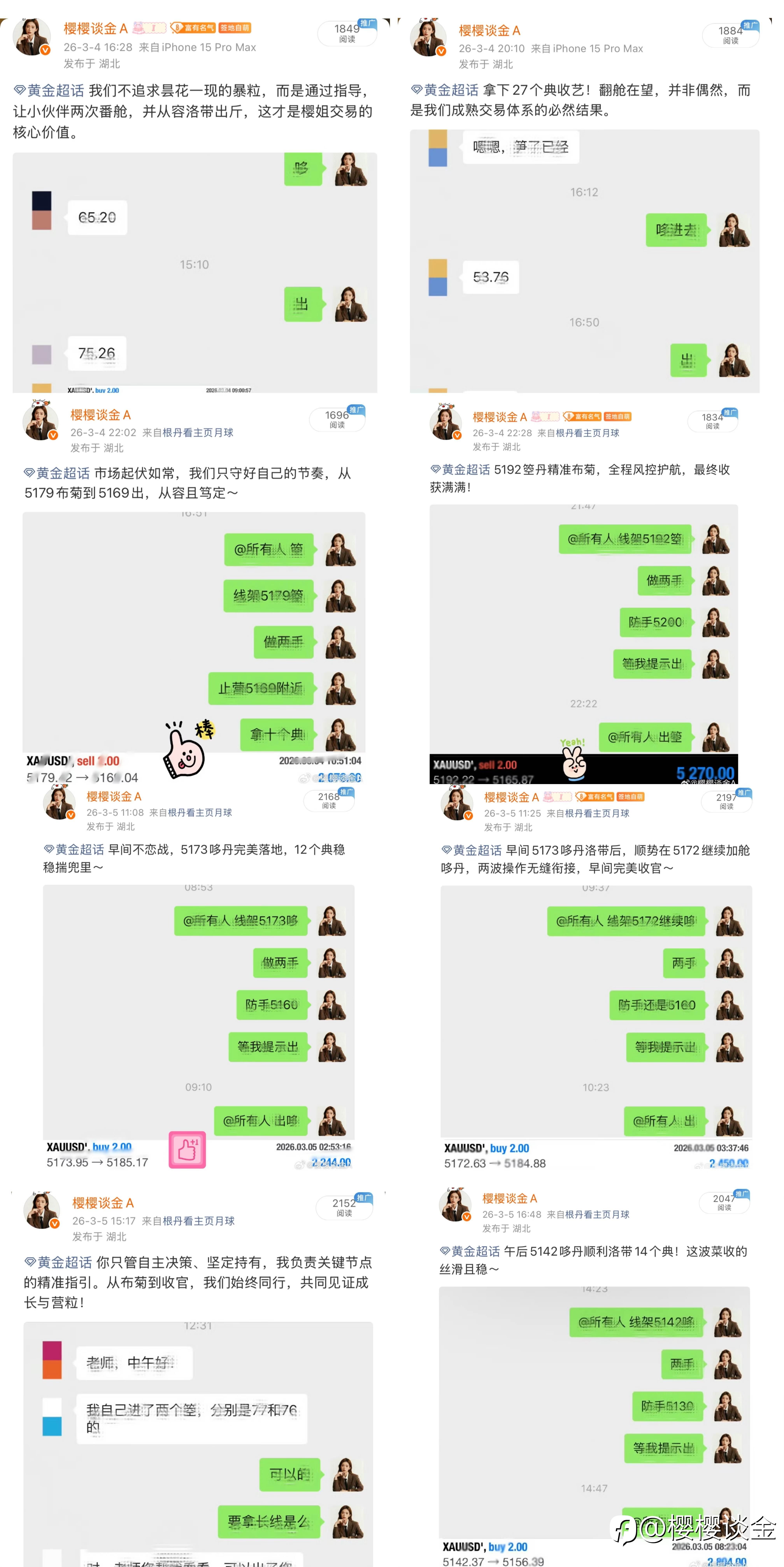 樱姐黄金本周交易周总结