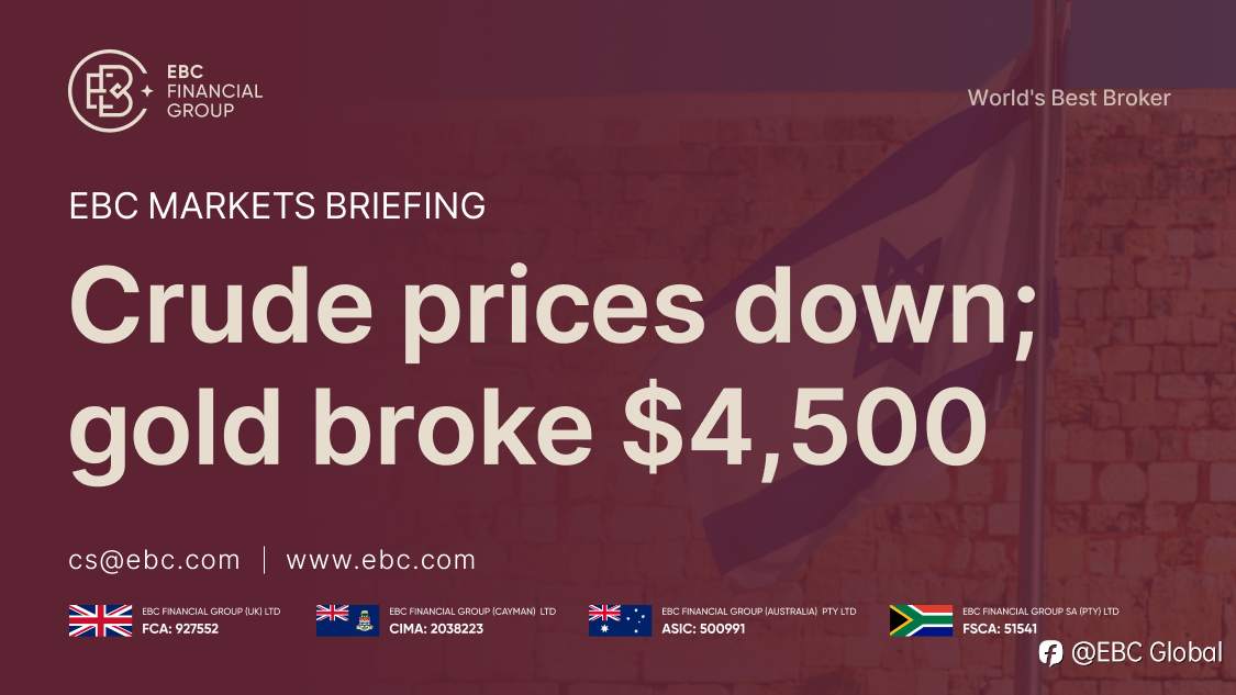 EBC Markets Briefing | ​Crude prices down; gold broke $4,500