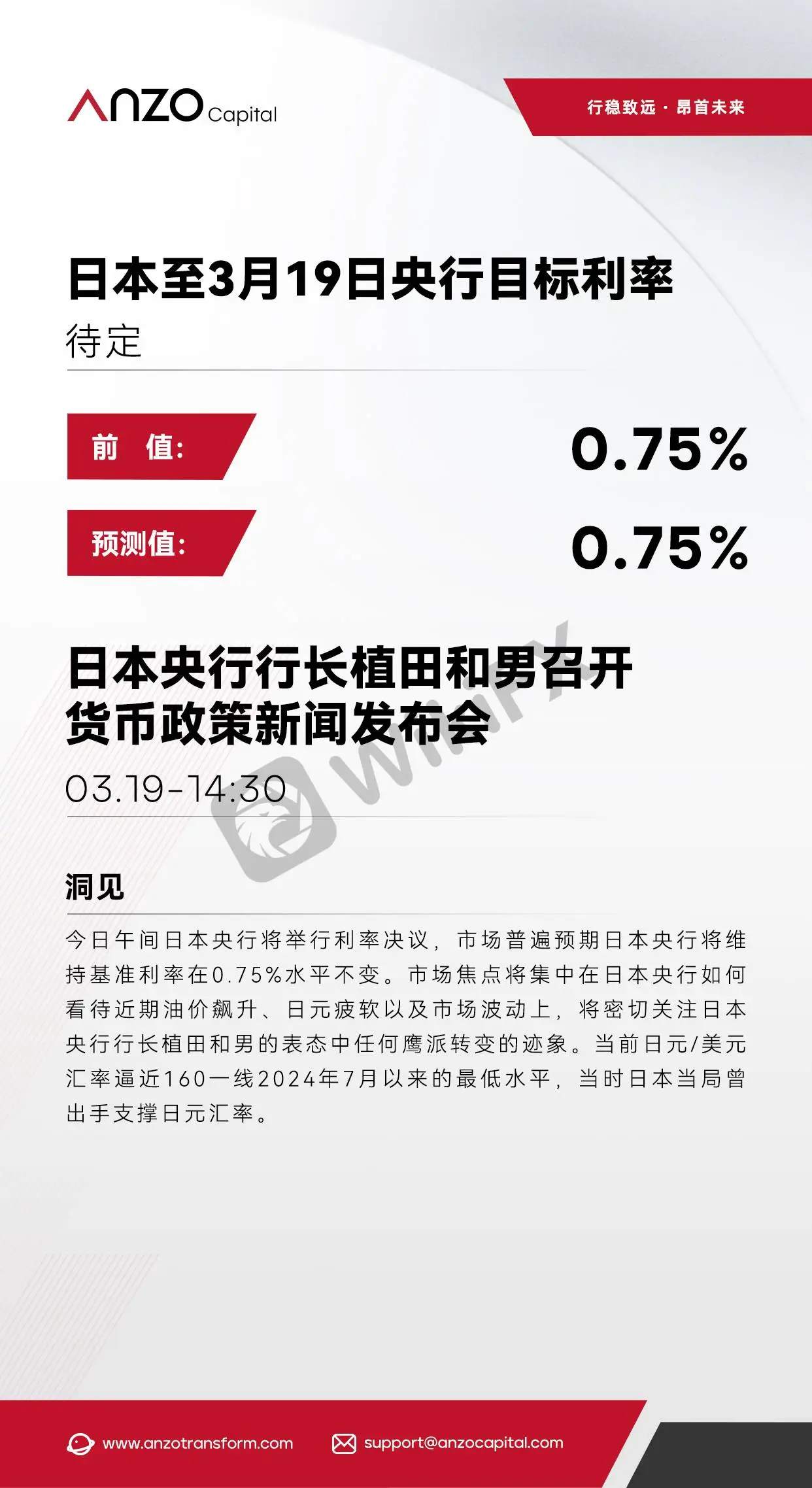 【北京时间·2026年03月19日】日本央行利率决议