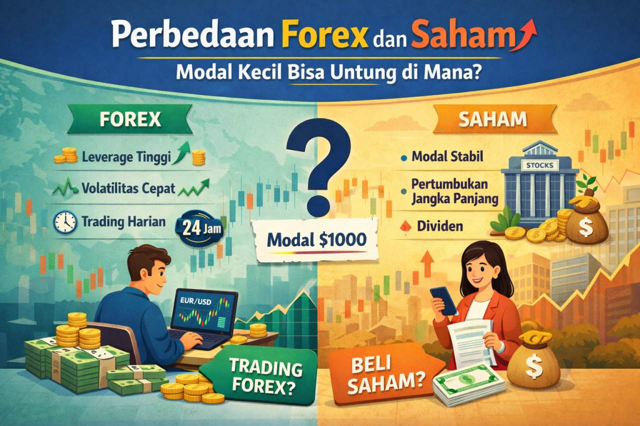 Perbedaan Forex dan Saham, Modal Kecil Bisa Untung di Mana?