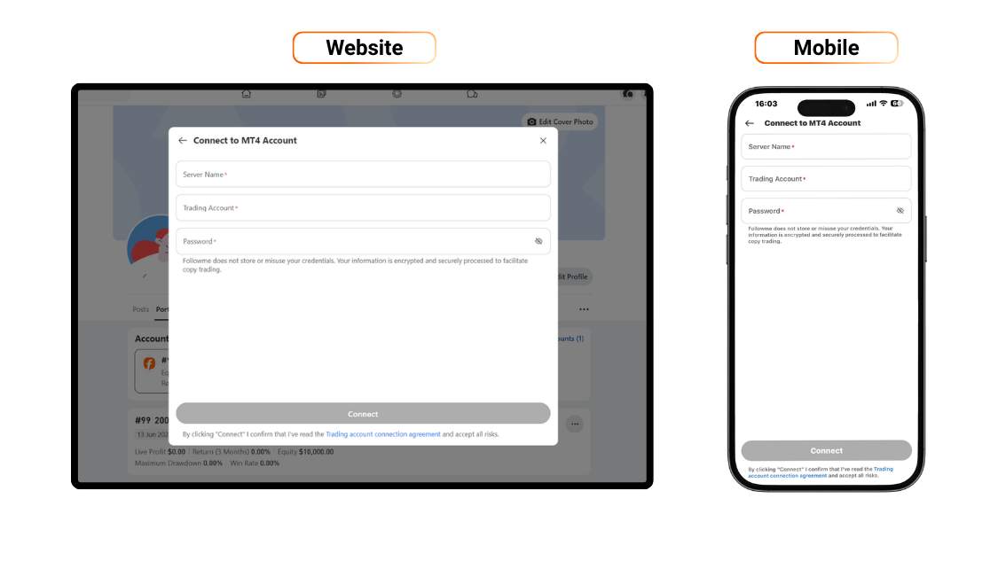 [Followme Guide] Profile: How To Connect Your Trading Account 