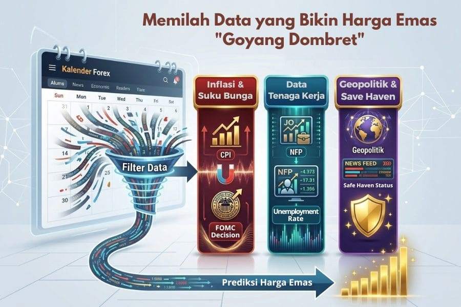 TRIK CUAN TRADING EMAS PAKAI KALENDER FOREX: ANTI KAGET MARKET MELEDAK!