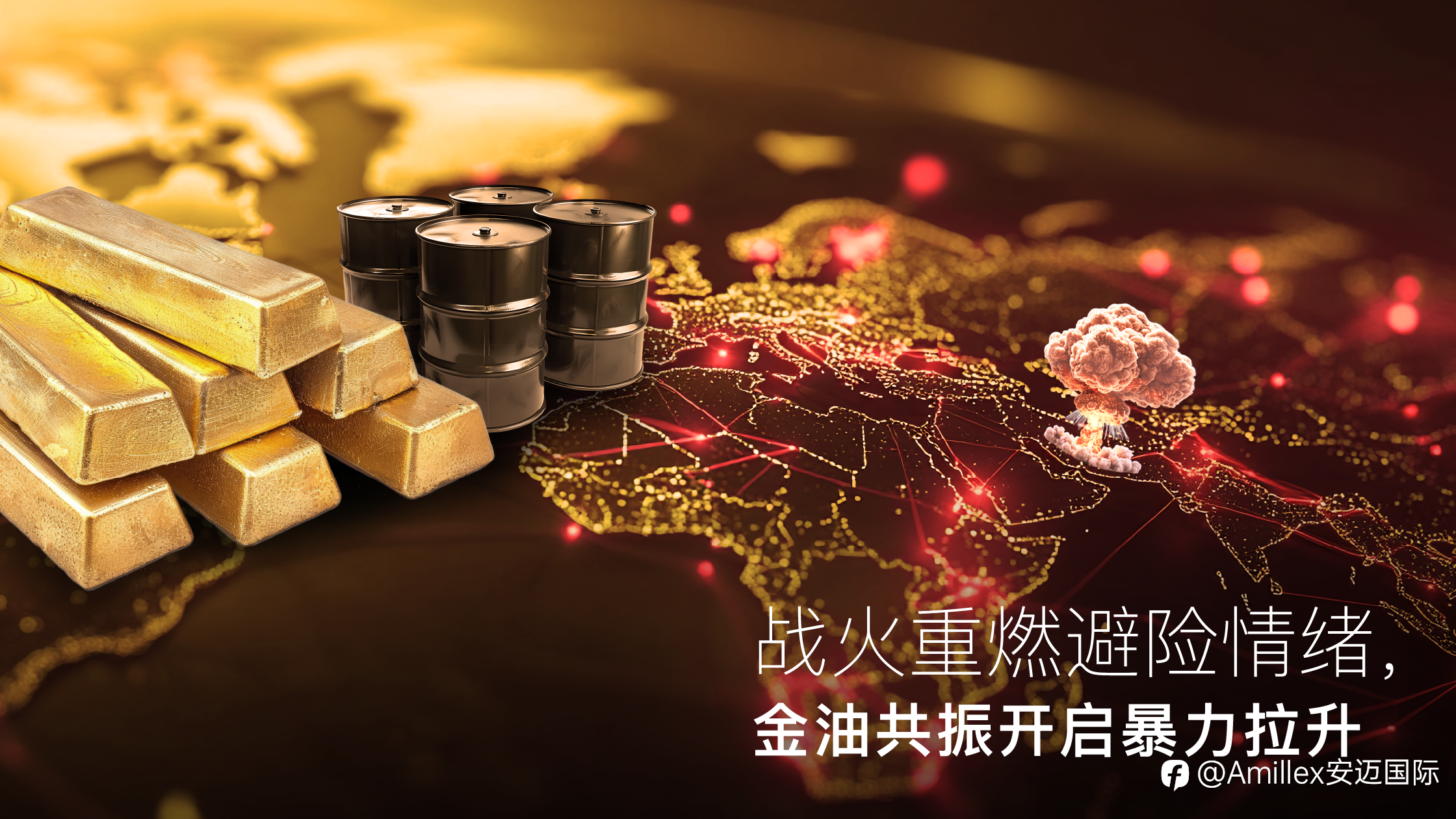 Amillex安迈每日汇评｜战火重燃避险情绪，金油共振开启暴力拉升